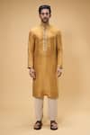 Buy_Taavare_Gold Tissue Organza Embellished Sequin Placed Kurta With Pant_Online_at_Aza_Fashions