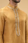 Taavare_Gold Tissue Organza Embellished Sequin Placed Kurta With Pant_at_Aza_Fashions