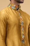 Buy_Taavare_Gold Rawsilk Embellished Applique Placed Floral Kurta With Pant _Online_at_Aza_Fashions