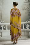 Shop_Rajdeep Ranawat_Yellow Silk Printed Floral Boat Kamini Asymmetric Tunic And Draped Skirt Set_at_Aza_Fashions