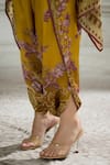 Shop_Rajdeep Ranawat_Yellow Modal Satin Printed Floral Sonth Border Dhoti Pant 