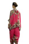 Rajdeep Ranawat_Pink Silk Print Flora Treasure Band Collar Chanel Tunic_at_Aza_Fashions