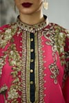 Shop_Rajdeep Ranawat_Pink Silk Print Flora Treasure Band Collar Chanel Tunic