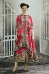 Buy_Rajdeep Ranawat_Pink Silk Print Vintage Florence Round Neck Caprice Asymmetric Tunic _at_Aza_Fashions