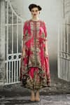 Rajdeep Ranawat_Pink Silk Print Vintage Florence Round Neck Caprice Asymmetric Tunic _Online_at_Aza_Fashions