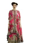 Buy_Rajdeep Ranawat_Pink Silk Print Vintage Florence Round Neck Caprice Asymmetric Tunic _Online_at_Aza_Fashions