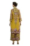 Buy_Rajdeep Ranawat_Yellow Silk Print Florence Band Collar Baaka High Low Tunic 