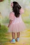 Shop_Toplove_Pink Dress Sequin Solid Ruffled Sleeve _at_Aza_Fashions