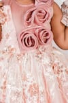 Buy_Toplove_Peach Shimmer Organza Hand Embroidered Flowers Sunset Romance Gown_Online_at_Aza_Fashions