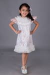 Buy_Toplove_White Chantilly Solid Vintage Serenade Ruffled Dress _at_Aza_Fashions