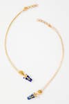 Outhouse_Gold Plated Lapis Lazuli The Sculpt Pendant Necklace _Online_at_Aza_Fashions