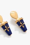 Buy_Outhouse_Gold Plated Lapis Lazuli The Sculpt Earrings 