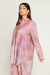 Rias Jaipur_Multi Color Cotton Bemberg Print Stripe Collared Neck Plosky Cloud Shirt _Online_at_Aza_Fashions