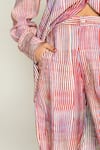 Shop_Rias Jaipur_Multi Color Cotton Bemberg Print Stripe Plosky Cloud Shirt With Culottes 