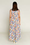 Shop_Rias Jaipur_Multi Color Linen Tenssil Print Escher V Neck Sleeveless Maxi Dress _at_Aza_Fashions