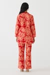 Shop_Studio Rigu_Red 100% Cotton Embellished Sequin Round Talon Tiger Print Short Kurta With Pant_at_Aza_Fashions
