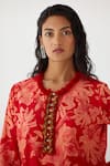 Buy_Studio Rigu_Red 100% Cotton Embellished Sequin Round Talon Tiger Print Short Kurta With Pant_Online_at_Aza_Fashions