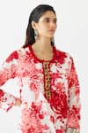 Studio Rigu_Red 100% Cotton Print Chintz Floral Round Neck Kurta _Online_at_Aza_Fashions