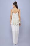 Shop_Dilnaz_Ivory Net Embellished Pearl V-neck Bead Strappy Cami Top_at_Aza_Fashions
