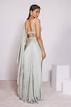 Buy_PANIHARI_Green Skirt Crepe Embroidered Sequin Tube Blouse And Draped Set 