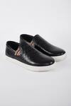 Buy_Hats Off Accessories_Black Solid Plain Leather Slip-on Loafers _at_Aza_Fashions