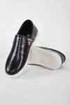 Shop_HATS OFF ACCESSORIES_Black Solid Plain Leather Slip-on Loafers _at_Aza_Fashions