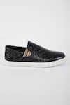 Buy_HATS OFF ACCESSORIES_Black Solid Plain Leather Slip-on Loafers _Online_at_Aza_Fashions