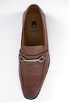 Shop_HATS OFF ACCESSORIES_Brown Solid Leather Slip-on Loafers _Online_at_Aza_Fashions