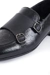 Buy_Hats Off Accessories_Black Solid Leather Slip-on Strapped Monks _Online_at_Aza_Fashions