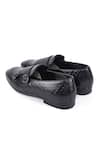 Buy_Hats Off Accessories_Black Solid Leather Slip-on Strapped Monks 