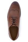 Shop_Hats Off Accessories_Brown Solid Lace-up Formal Oxfords_Online_at_Aza_Fashions