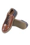 Shop_Hats Off Accessories_Brown Solid Leather Lace-up Sneakers _at_Aza_Fashions