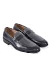 Buy_Hats Off Accessories_Blue Solid Leather Slip-on Loafers _at_Aza_Fashions