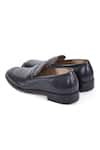 Hats Off Accessories_Blue Solid Leather Slip-on Loafers _Online_at_Aza_Fashions