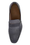 Shop_Hats Off Accessories_Blue Solid Leather Slip-on Loafers _Online_at_Aza_Fashions