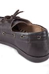 Buy_Hats Off Accessories_Brown Solid Leather Lace-up Boat Shoes 