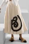 Buy_Masaba_Ivory 100% Unbleached Handwoven Cotton Printed Tamil The Swing Skirt_Online_at_Aza_Fashions