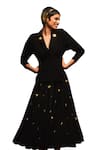 Shop_Masaba_Black Heavy Crepe Embellished Mascot Lapel The Bombay Jacket And Skirt Set_Online_at_Aza_Fashions