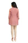 OMI Pink Chanderi, Cotton Lace Mandarin Nora Bloom Embellished Tunic With Slip at Aza Fashions OMI_Pink Chanderi, Cotton Lace Mandarin Nora Bloom Embellished Tunic With Slip _at_Aza_Fashions
