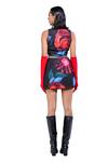 Buy_The Dramebaaz CO_Black Art Twill Printed Abstract Floral Dahlia Dreamland Bustier And Skirt Set _Online_at_Aza_Fashions