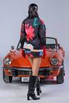 Shop_The Dramebaaz CO_Black Art Twill Printed Abstract Floral Collar Dahlia Dreamland Shirt Skirt Set _at_Aza_Fashions