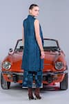 Buy_The Dramebaaz Co_Blue Cotton Denim Twill Print Applique Jacket Lapel Collar Nebula Pant Set_Online_at_Aza_Fashions