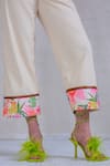 Buy_The Dramebaaz Co_White Art Twill Print Floral Stand Collar Fiesta Shirt With Pant _Online_at_Aza_Fashions