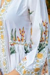 Buy_Maison Shefali_Ivory Cotton Hand Block Print Floral Notched Round Kurta And Pant Set 