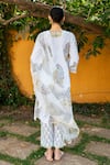 Shop_Maison Shefali_Ivory Cotton Hand Block Print Floral Boota V Neck Kurta Pant Set _at_Aza_Fashions