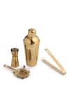 Shop_Amoliconcepts_Silver Brass, Stainless Steel Cocktail Shaker Set_at_Aza_Fashions