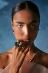 Buy_Voyce Jewellery_Blue Swarovski Crystals Radiance Embellished Cocktail Ring_at_Aza_Fashions