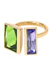 Shop_Voyce Jewellery_Green Swarovski Crystals Stellar Embellished Ring_at_Aza_Fashions