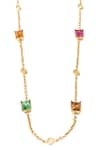 Shop_Voyce Jewellery_Multi Color Swarovski Crystals Elysian Contrast Embellished Necklace _at_Aza_Fashions