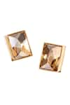 Shop_Voyce Jewellery_Gold Plated Swarovski Crystals Sirius Embellished Stud Earrings _at_Aza_Fashions